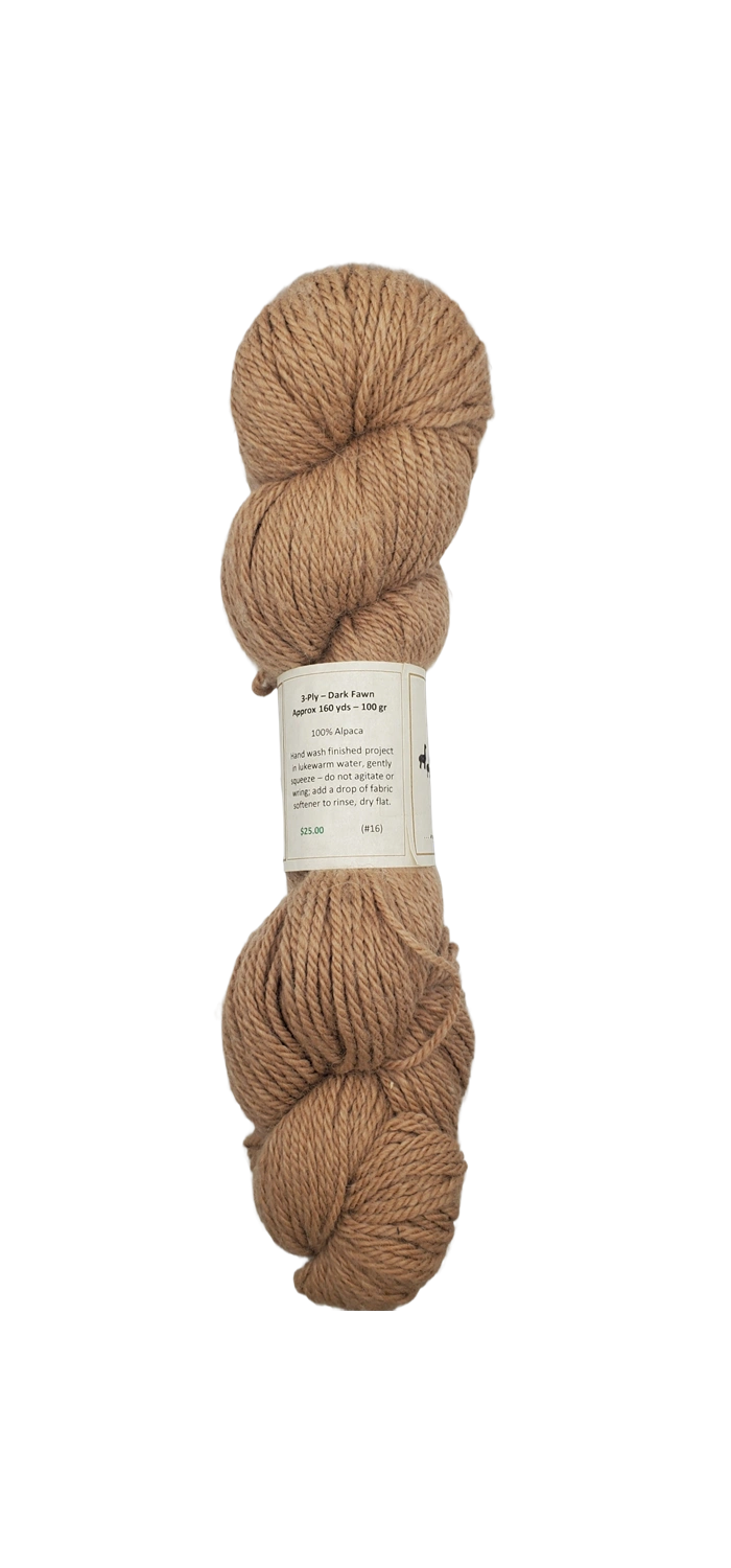 Luxurious Dark Beige Alpaca Yarn - 3 Ply, 100% Softness & Warmth!